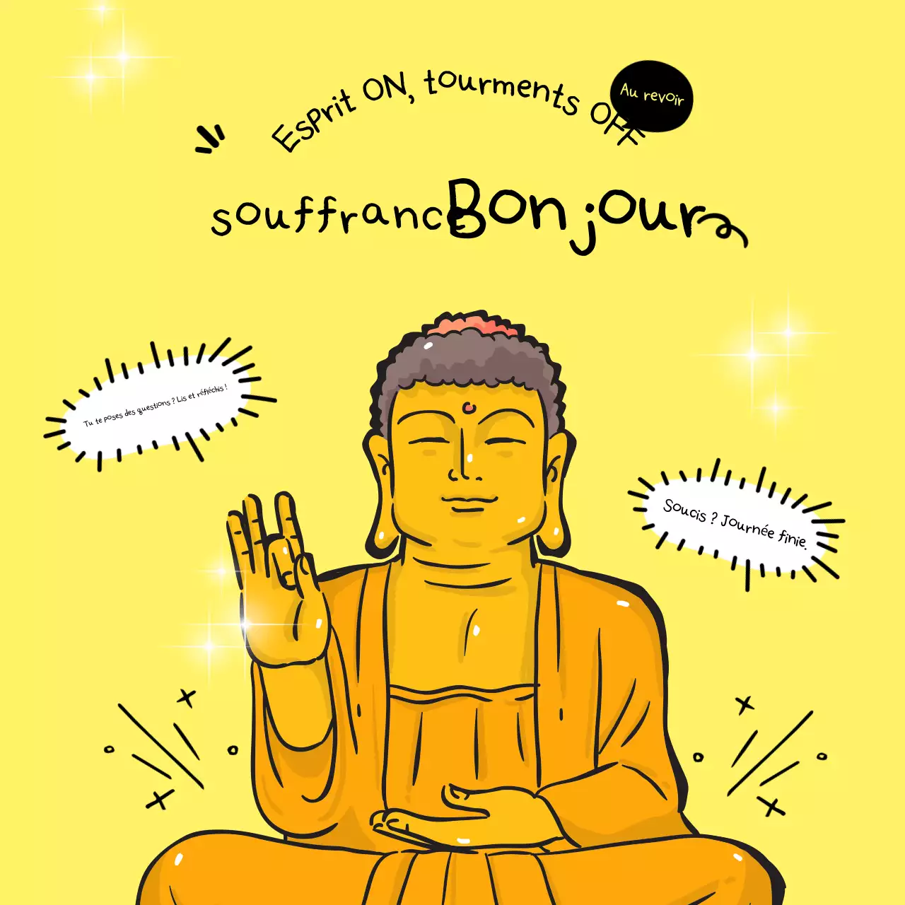 Guide de méditation bouddhiste simple jaune