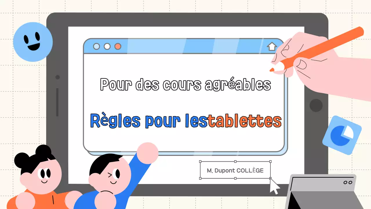 Guide d'étiquette Blue Simple Tablet