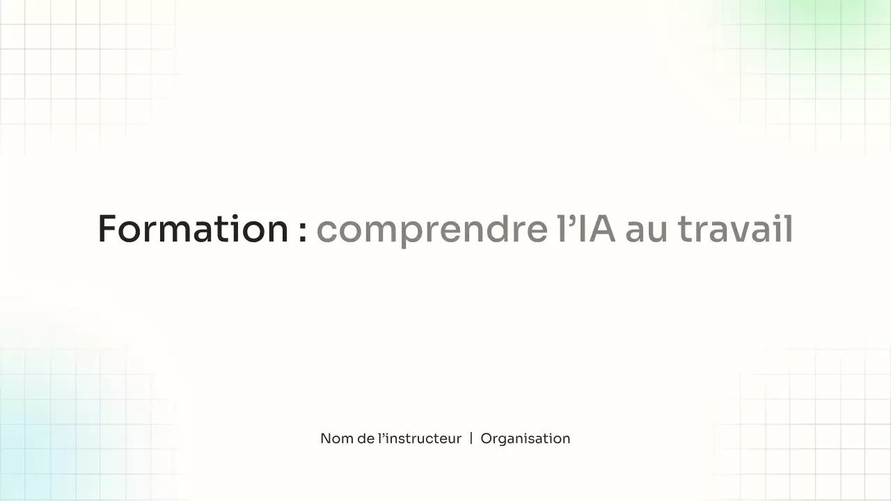 Présentation du guide de formation à l'IA simple et blanche