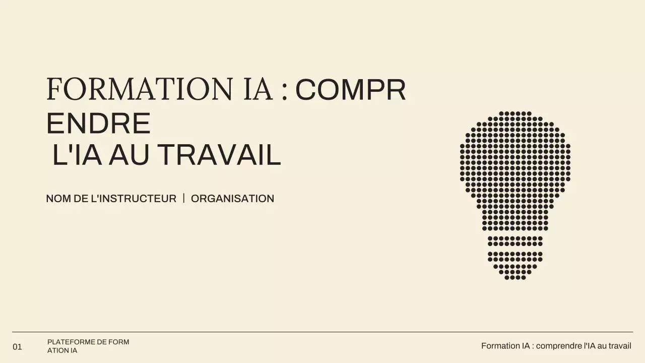 Présentation du guide de formation à l'IA minimaliste beige