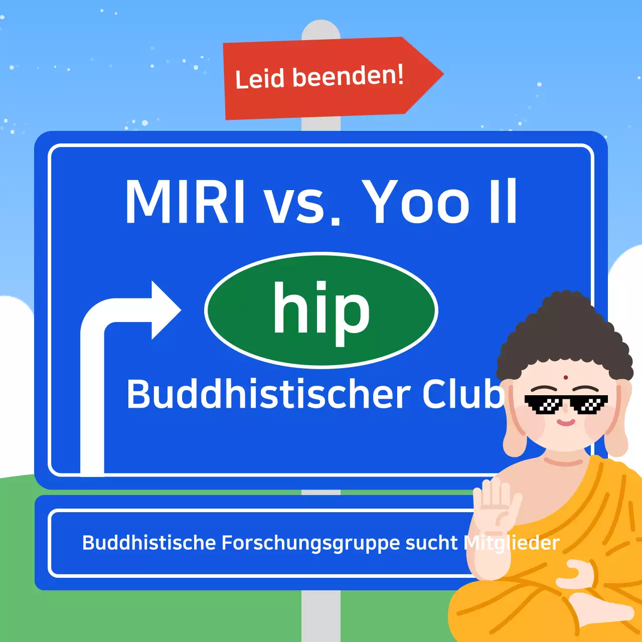 Rekrutierungsmitteilung des Blue Clean Buddhist Club