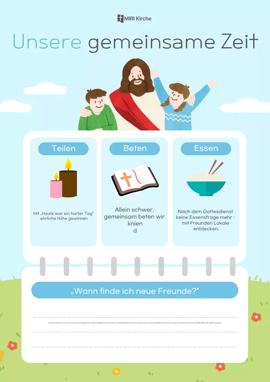 Leitfaden für Aktivitäten in der einfachen Kirche in Himmelblau