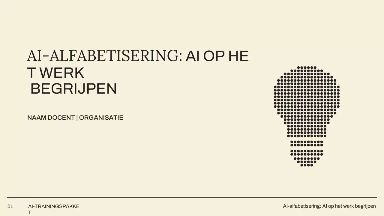 Beige Minimal AI Training Guide Presentation