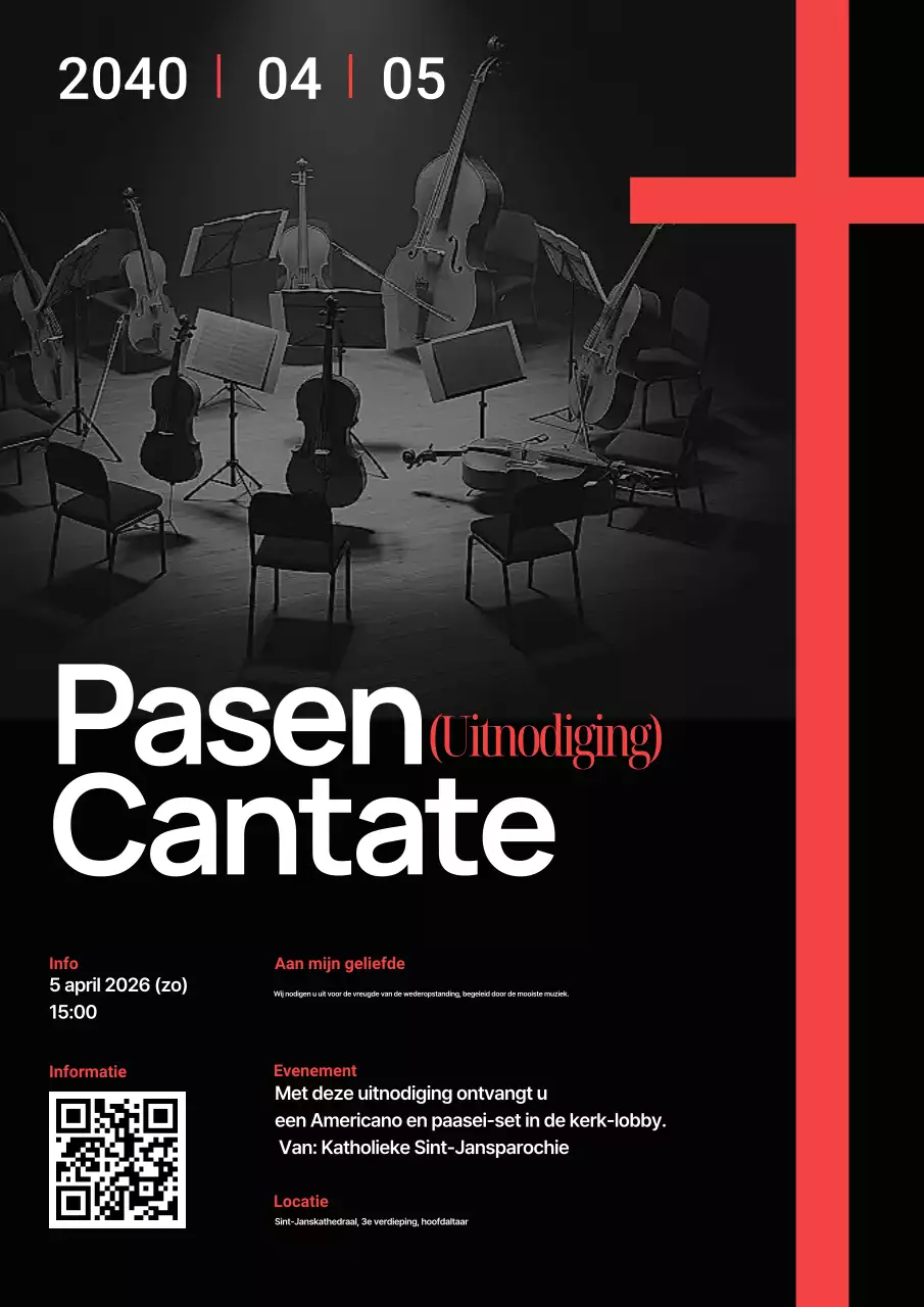 Zwarte eenvoudige paasuitnodiging