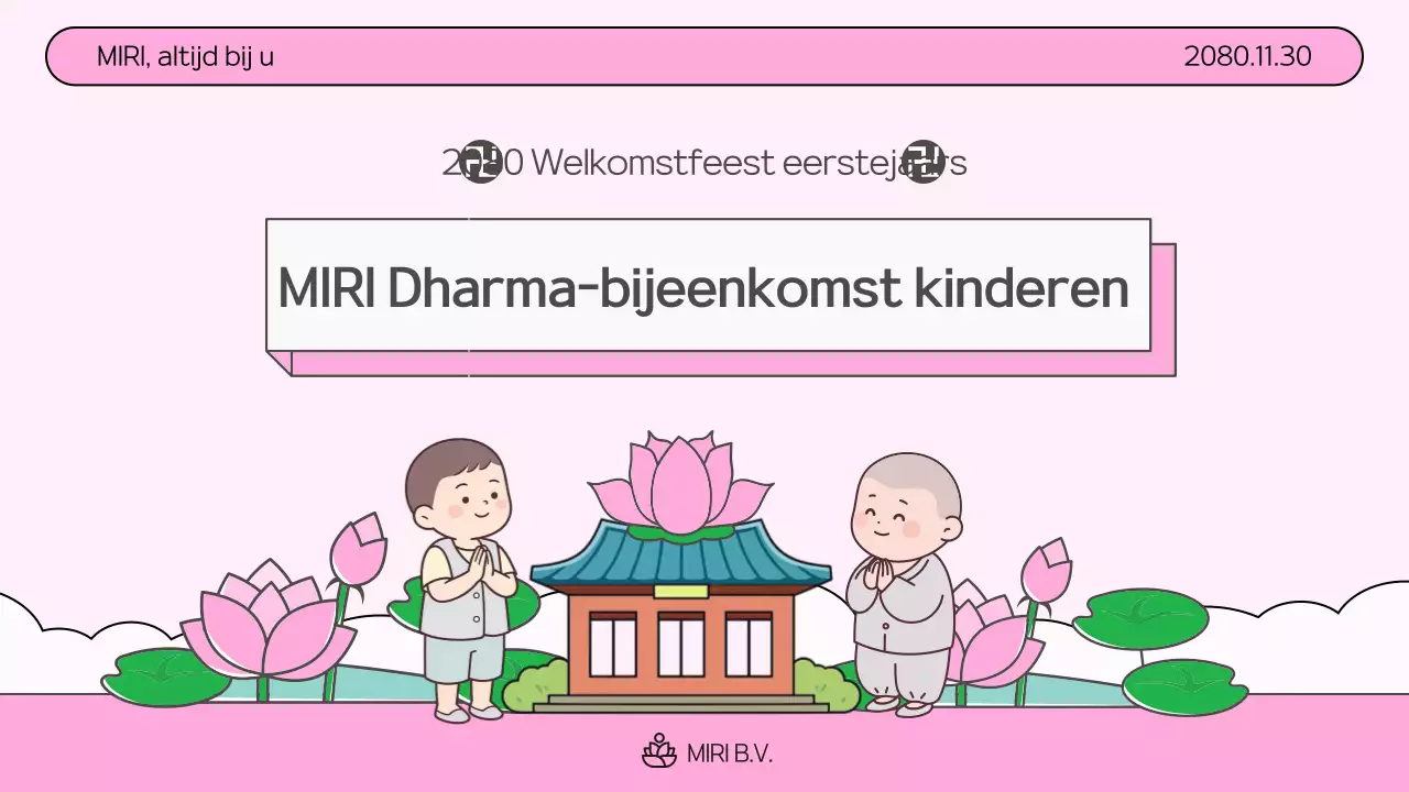 Roze Eenvoudige Dharma Service Gids voor Kinderen