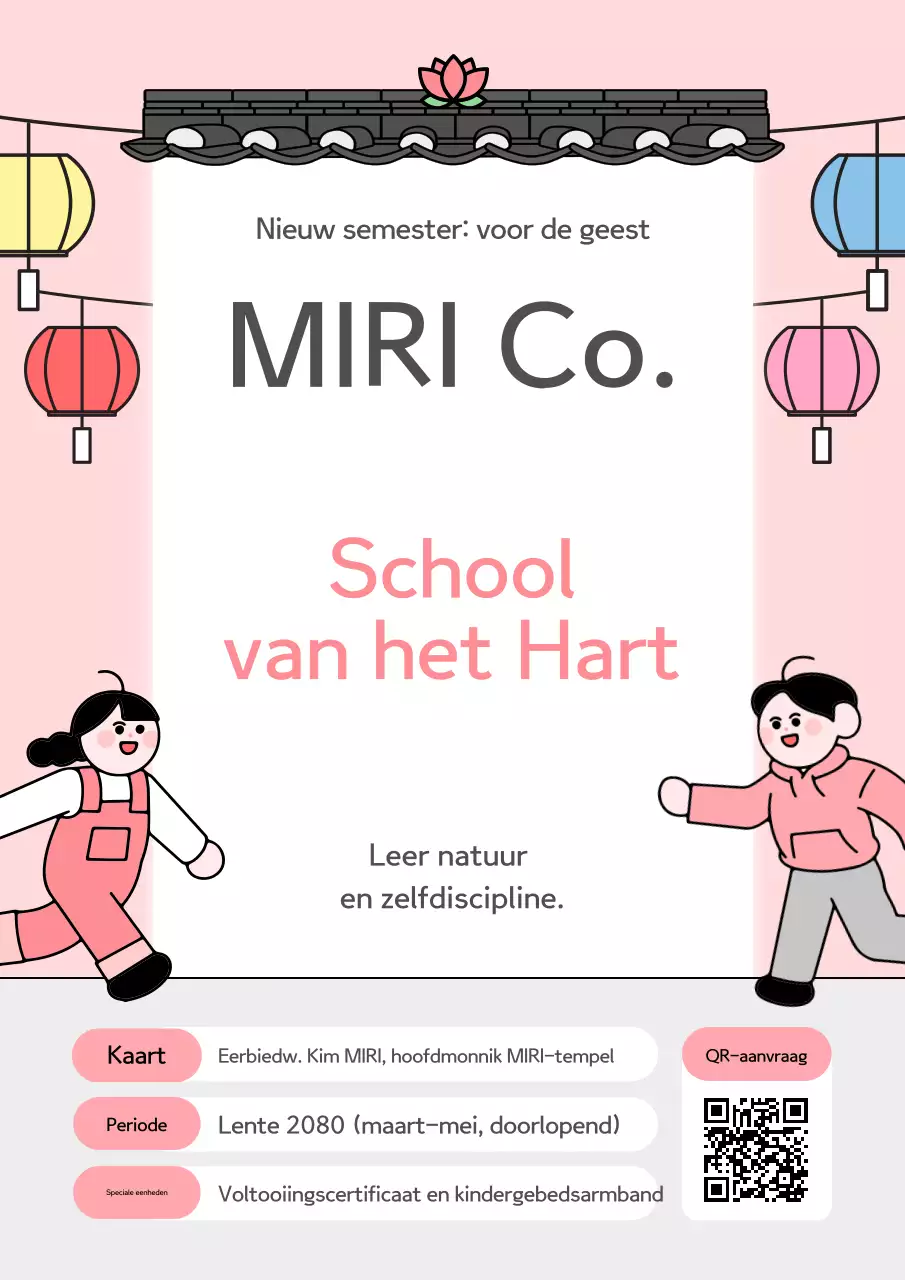 Roze Eenvoudige Hart Schoolgids