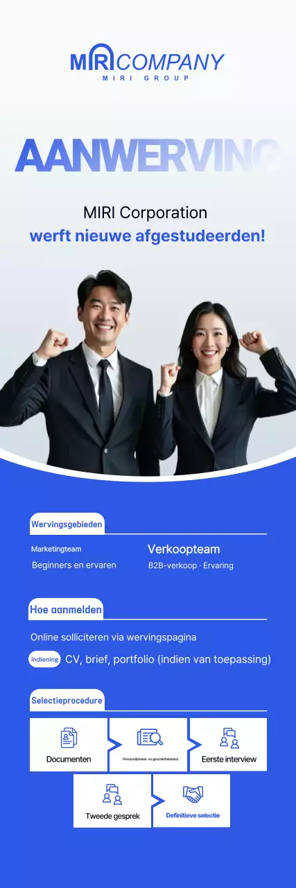 Aankondiging werving nieuwe medewerkers Blue Clean