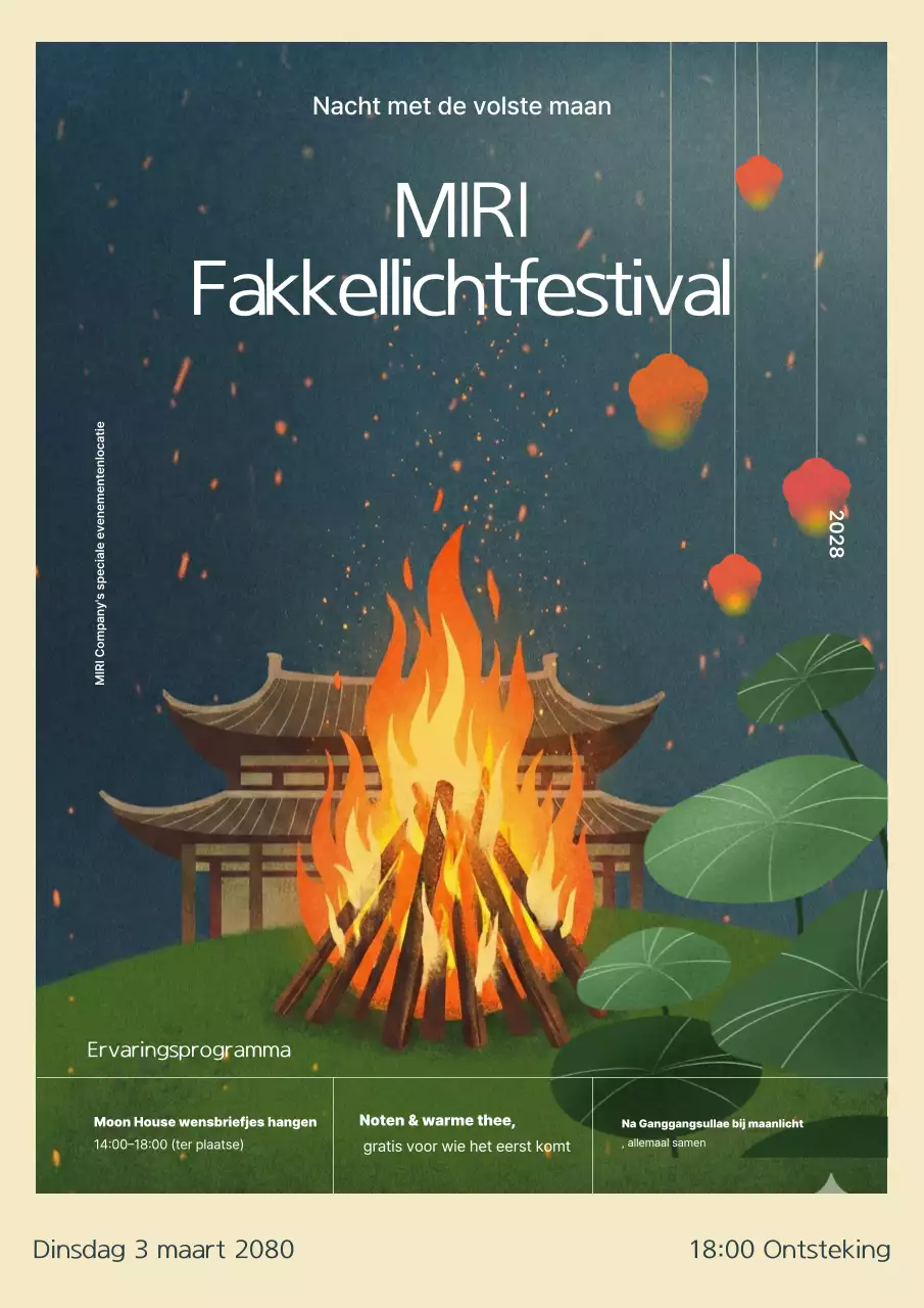 Oranje Eenvoudig Traditioneel Evenement