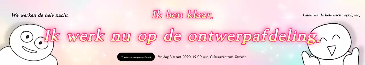 Leuk roze ontwerp en informatie over werving.