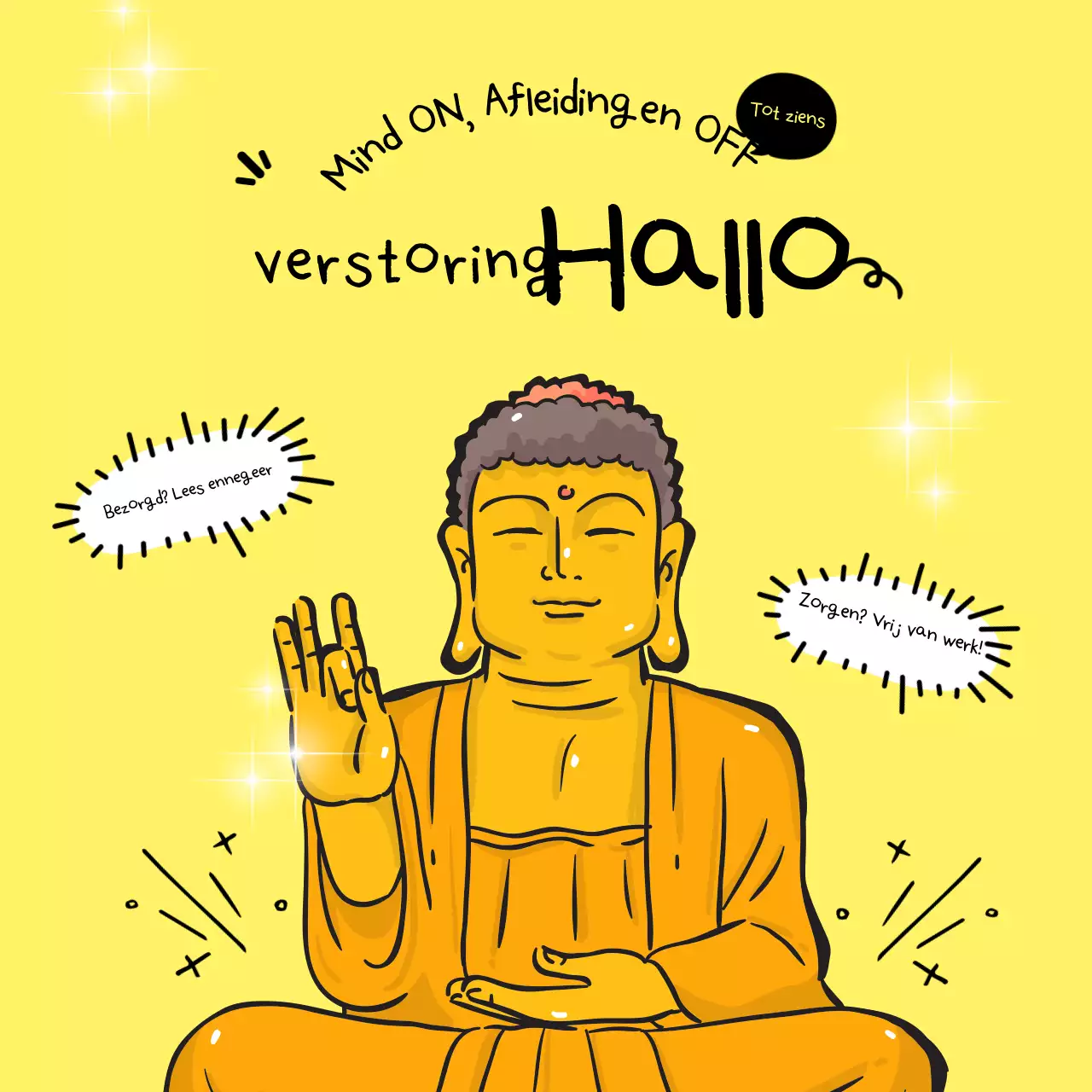 Gele eenvoudige boeddhistische meditatiegids