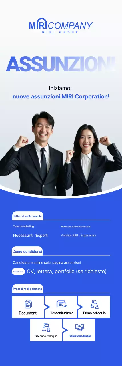 Annuncio di reclutamento di nuovi dipendenti Blue Clean