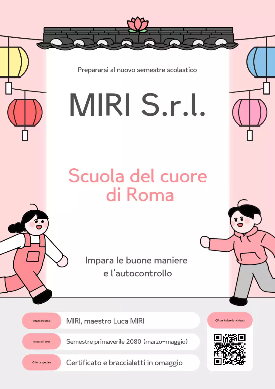 Guida scolastica Pink Simple Heart