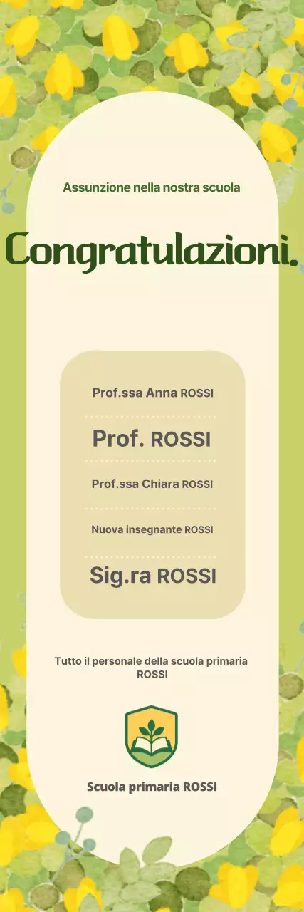 Guida semplice per congratulazioni all'insegnante in giallo