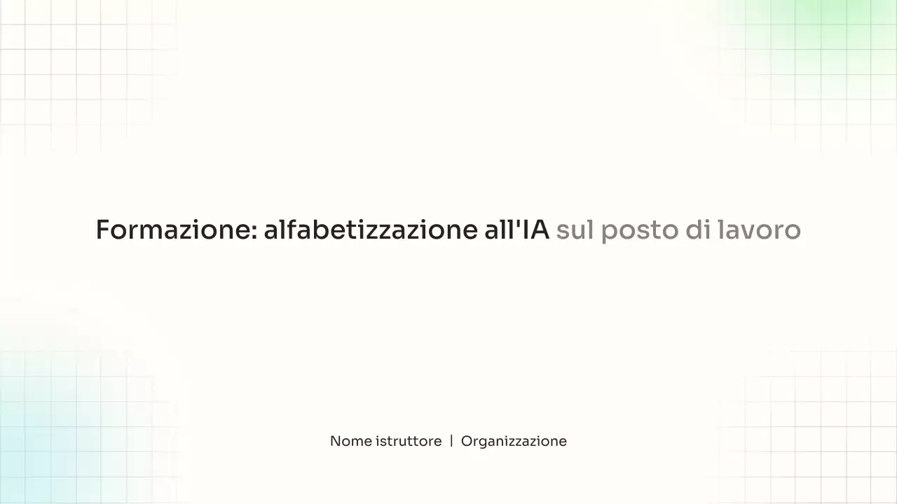 Presentazione della guida alla formazione sull'intelligenza artificiale semplice e bianca