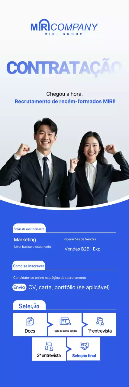 Anúncio de Recrutamento de Novos Funcionários da Blue Clean