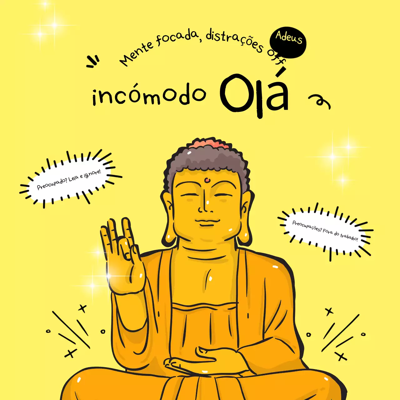 Guia de Meditação Budista Simples em Amarelo