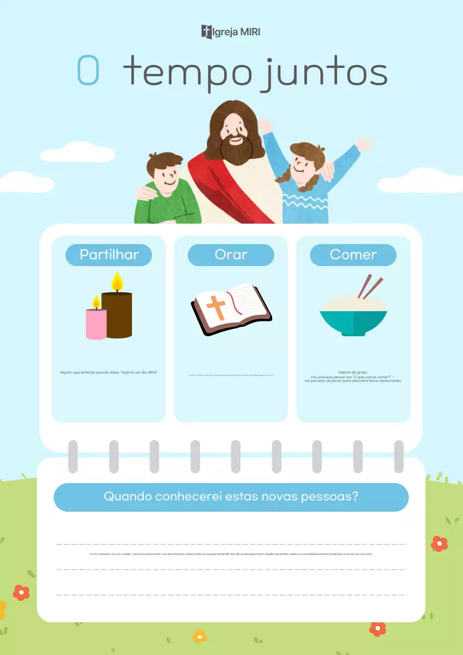 Guia de atividades da Igreja Simples Azul-Céu