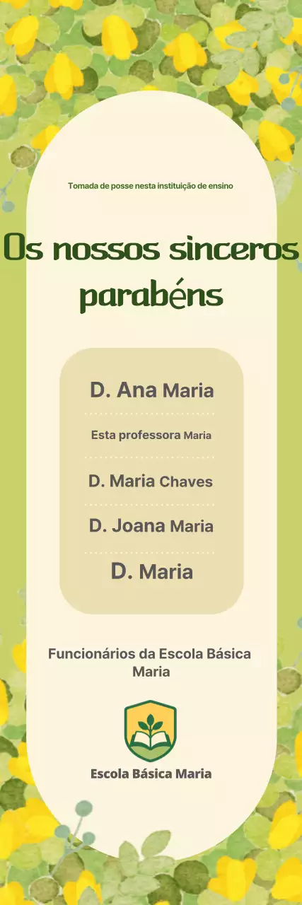 Guia Amarelo Simples de Parabéns ao Professor