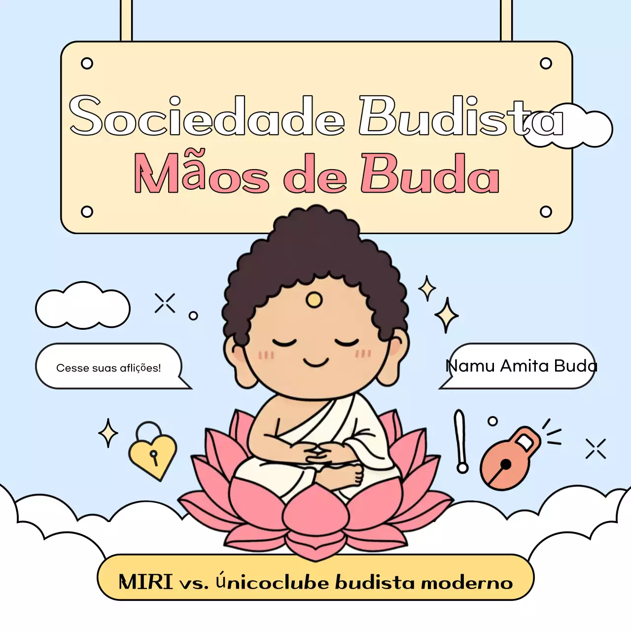 Anúncio de recrutamento do Pink Cute Buddhist Club