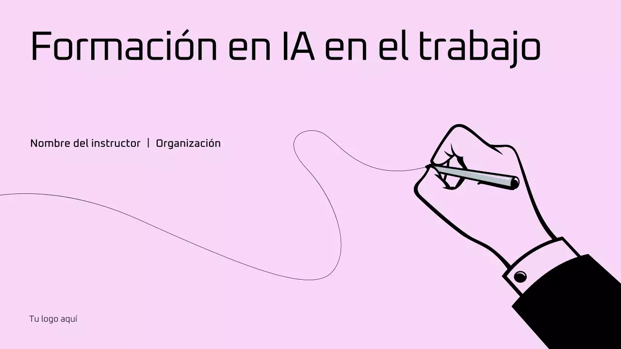 Presentación de la guía de entrenamiento de IA minimalista rosa
