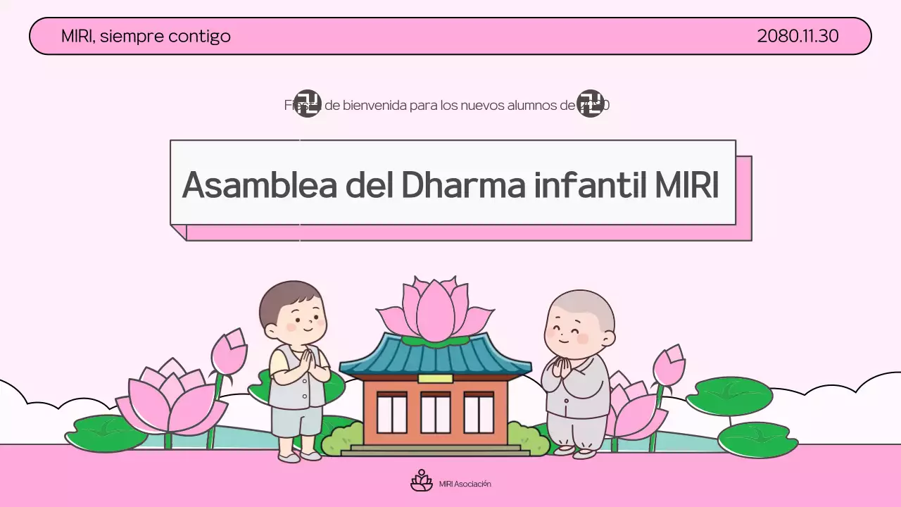 Guía del servicio Dharma para niños de Pink Simple