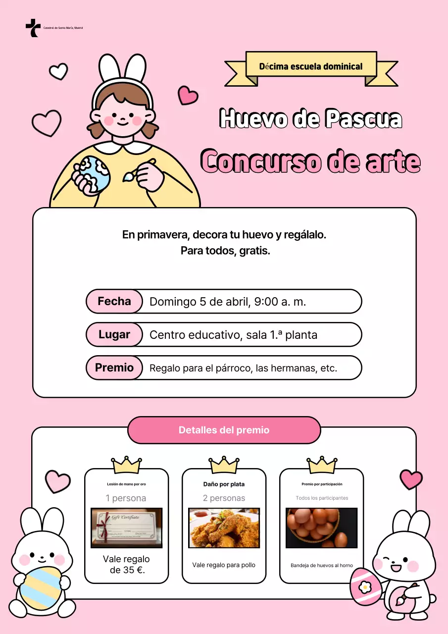 Guía del concurso de arte de huevos de Pascua de bebé rosa