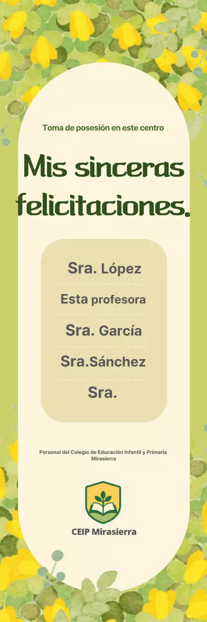 Guía sencilla de felicitaciones para profesores en amarillo