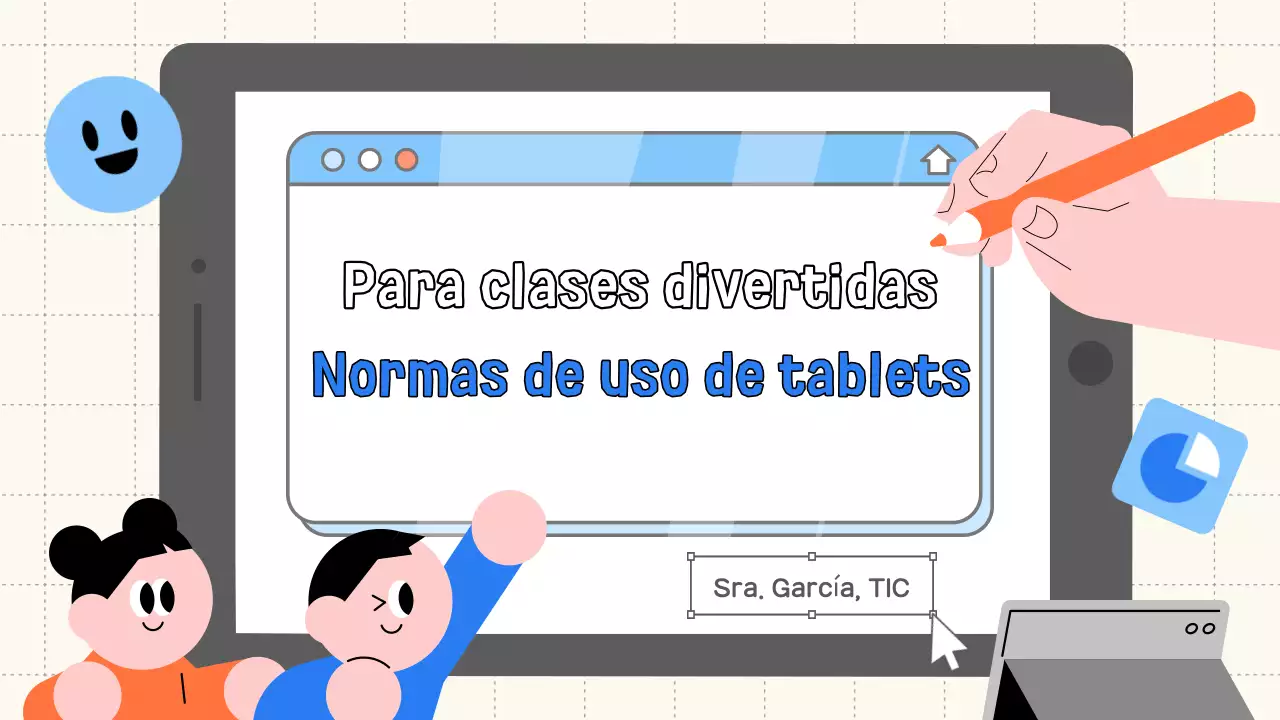 Guía de etiqueta para tabletas sencillas azules