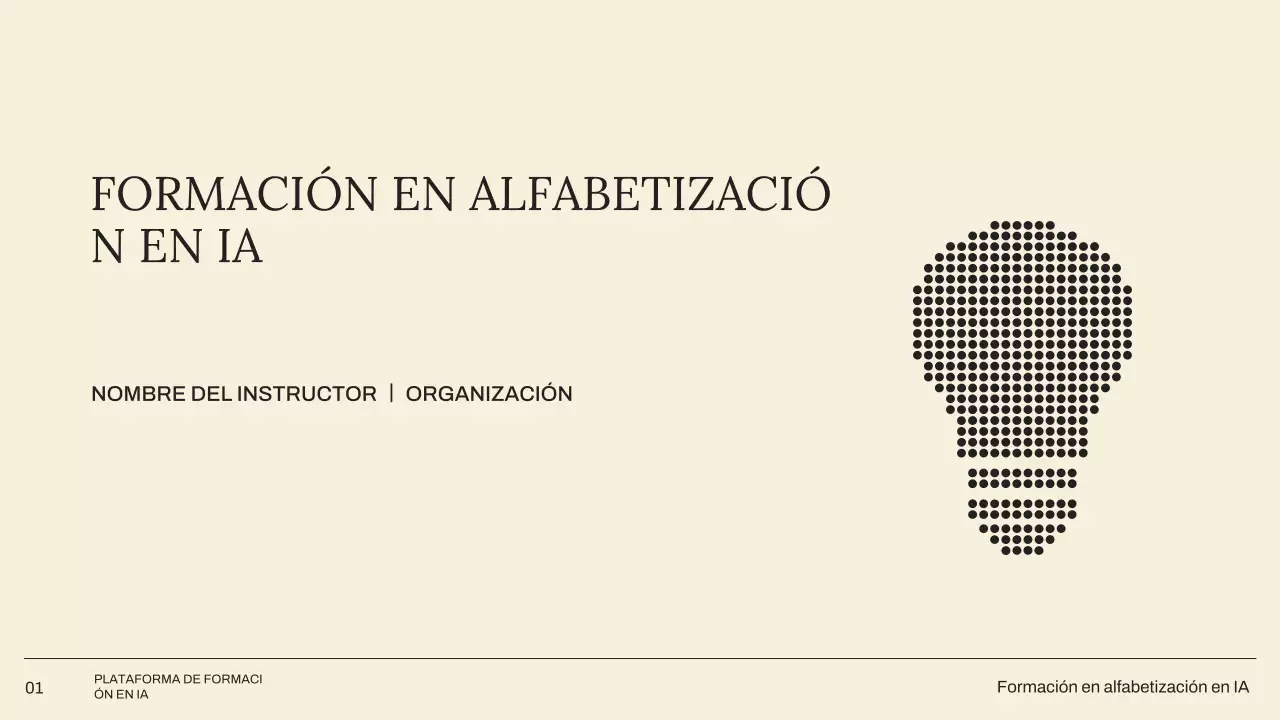 Presentación de la guía de entrenamiento de IA minimalista en beige