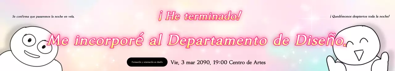 Diseño lindo de color rosa e información de reclutamiento.