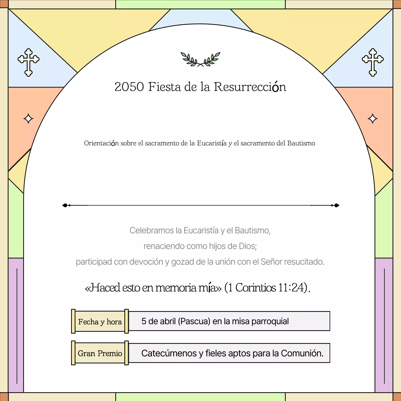 Una guía sencilla sobre la Eucaristía y el Bautismo en amarillo