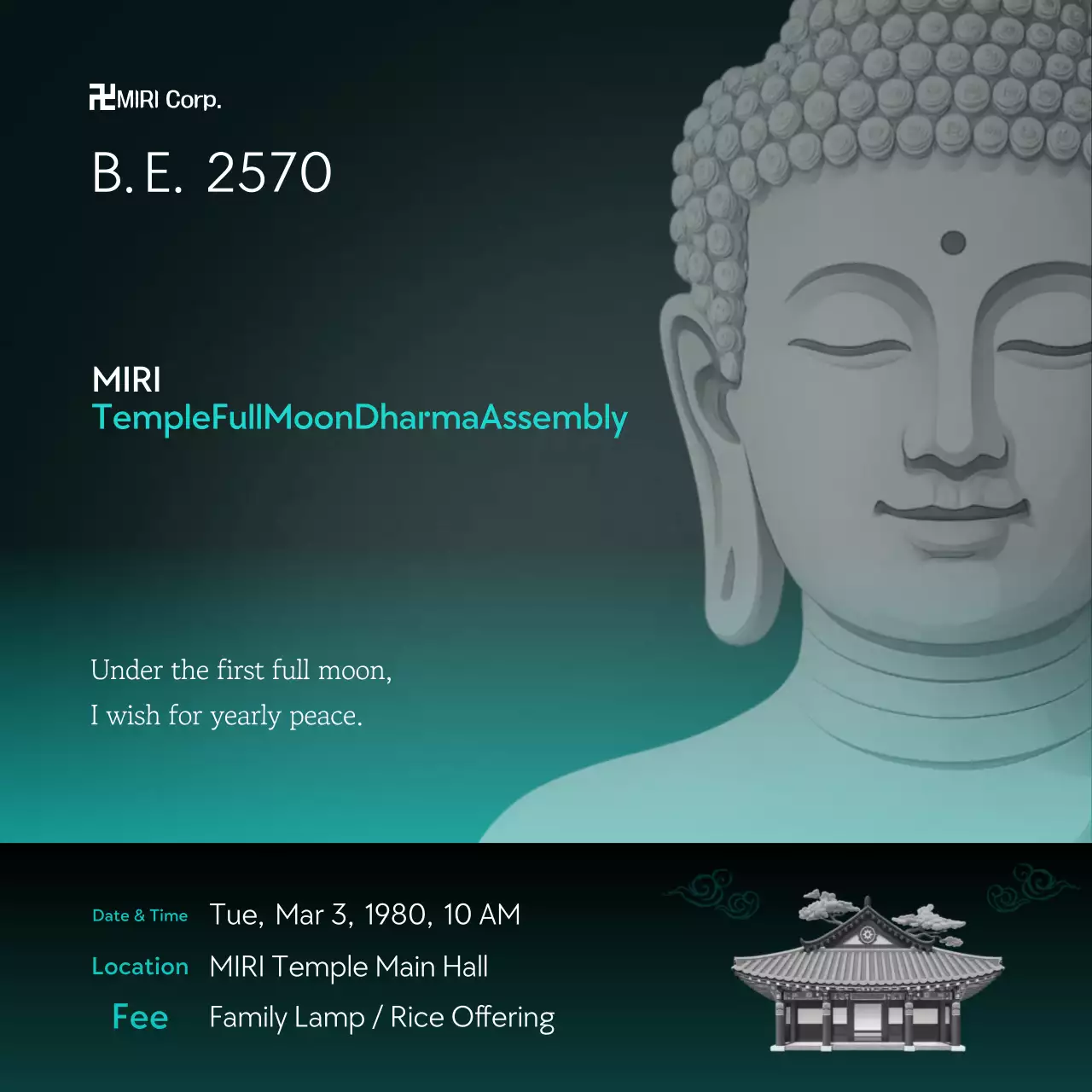 Panduan Acara Buddha Bersih Turquoise