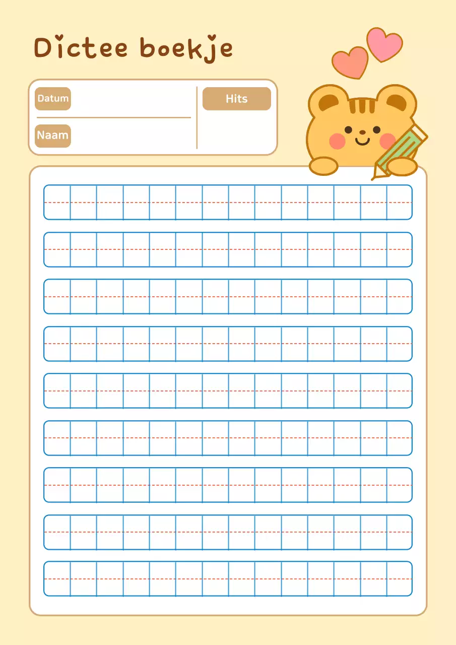 Geel schattig dicteernotitieboekje memoblok