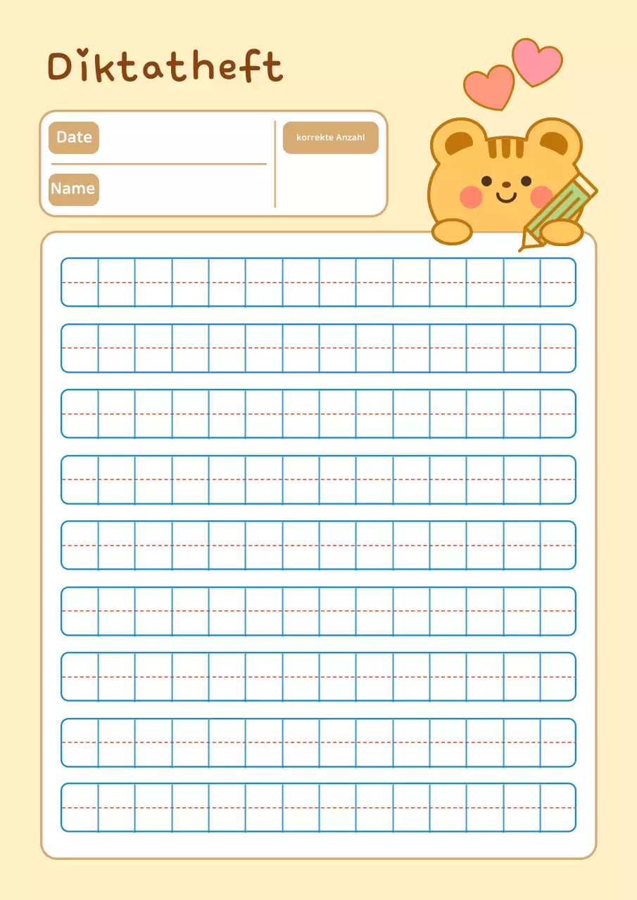 Gelber, niedlicher Diktierblock