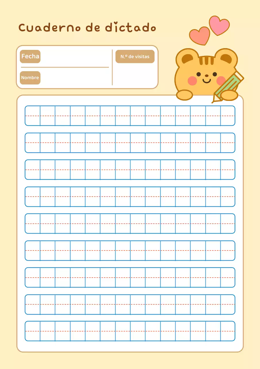 Bloc de notas para dictado, bonito y amarillo