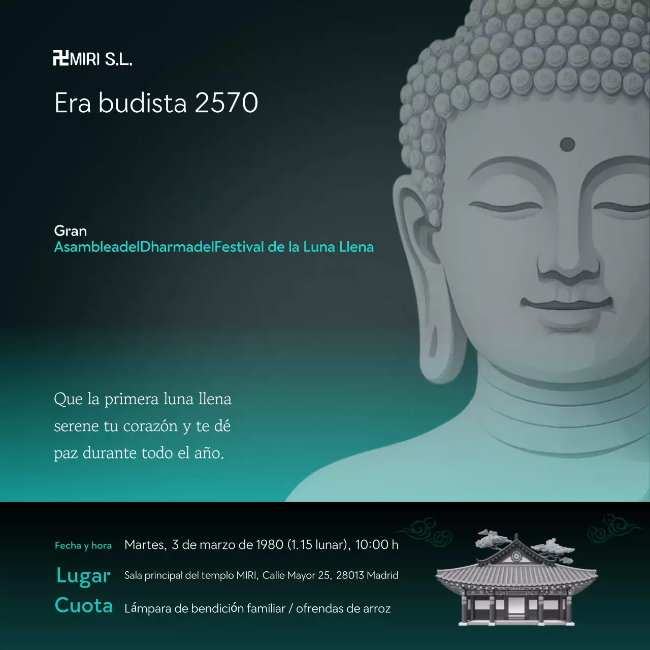 Guía del evento budista Turquoise Clean