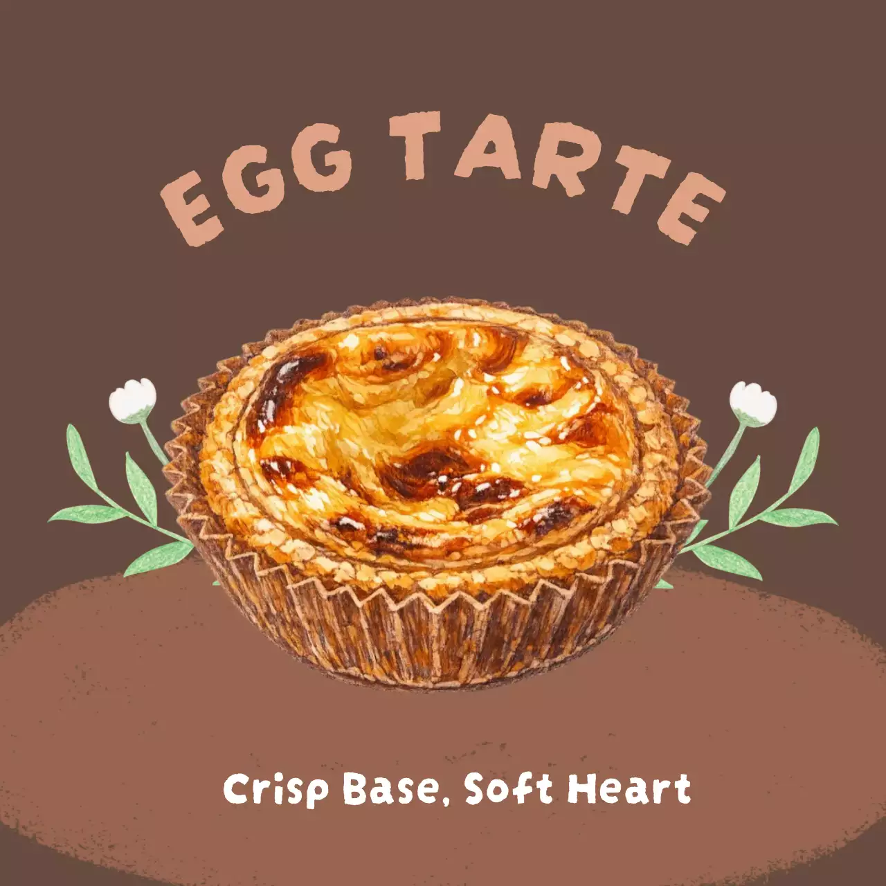 갈색 심플 디저트 메뉴 홍보