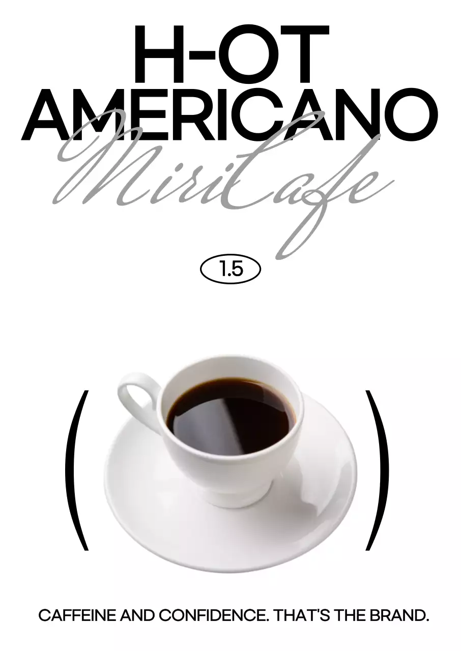 흑백 미니멀 아메리카노 메뉴 홍보