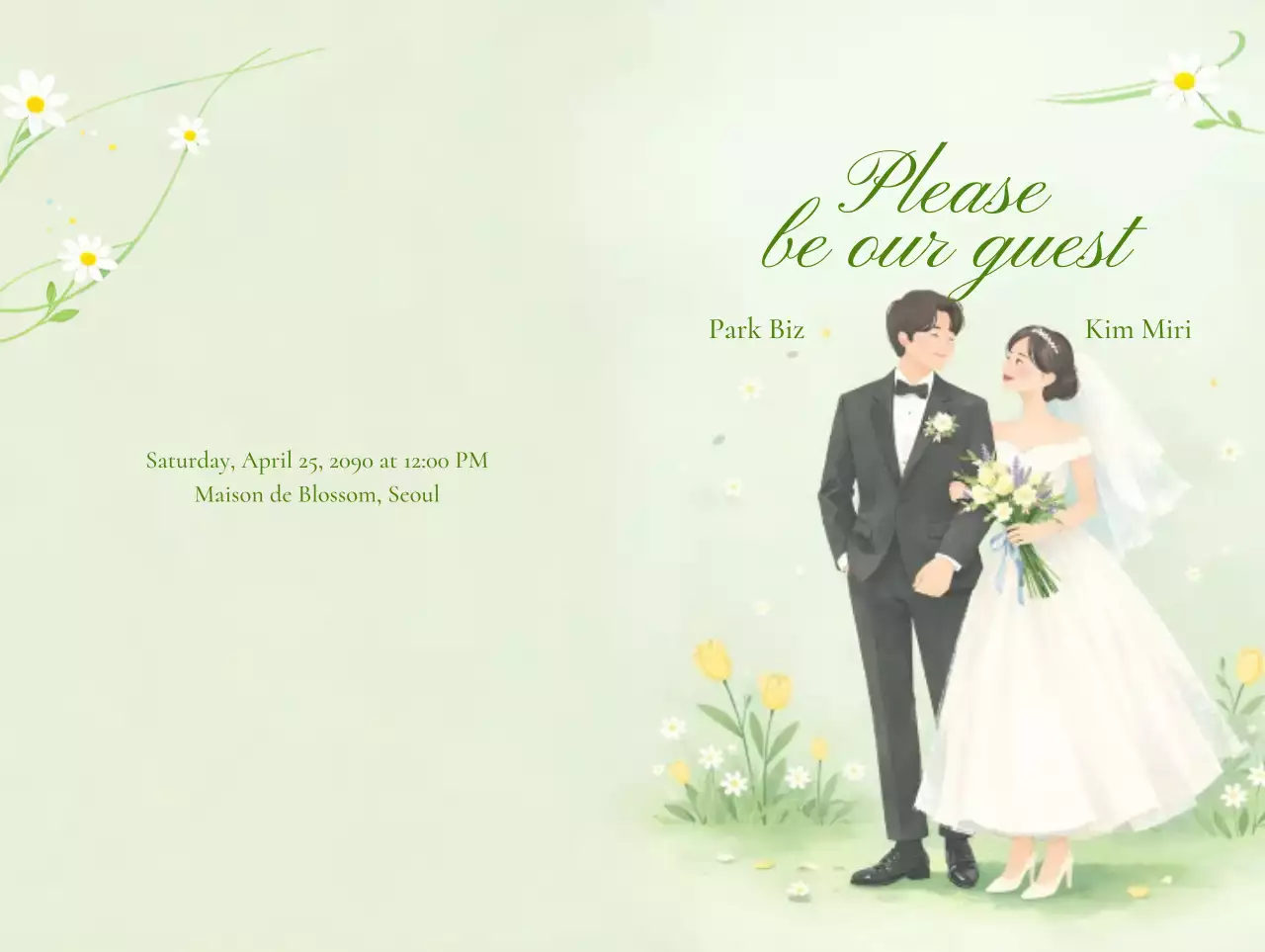 봄 결혼식 초대장