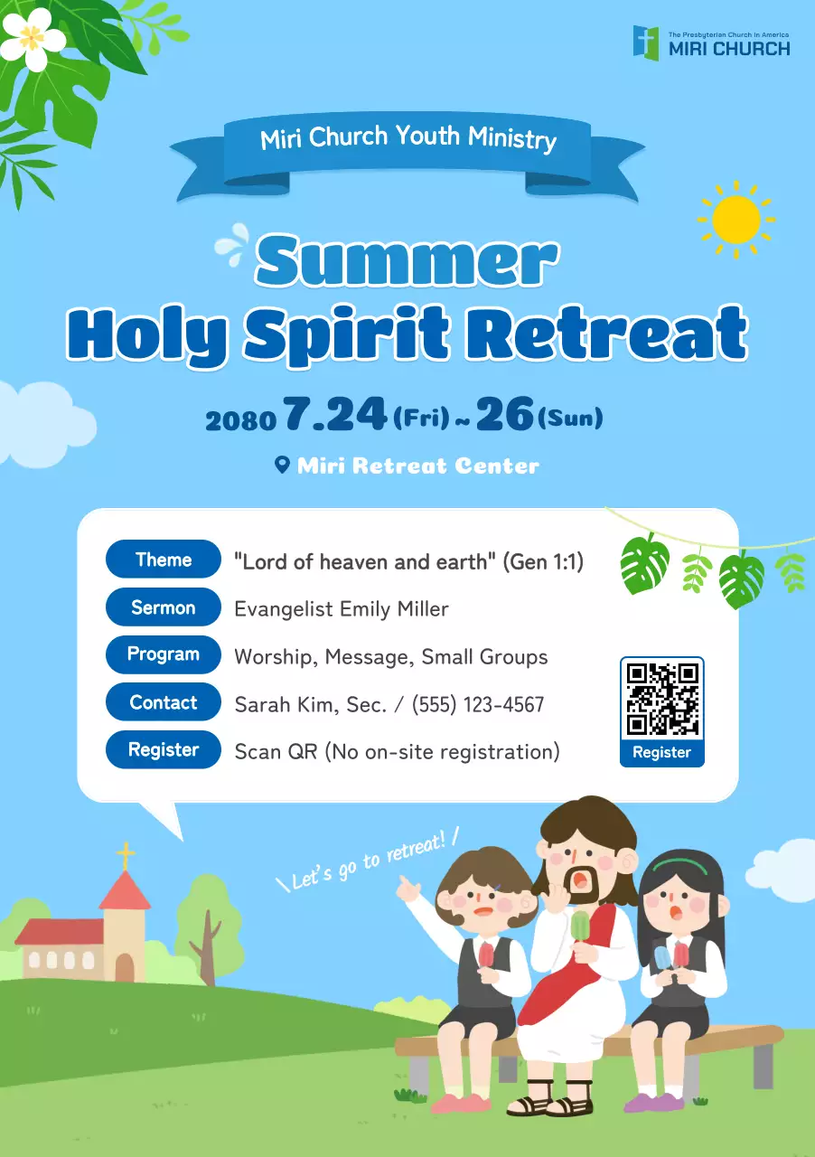 blue simple church event