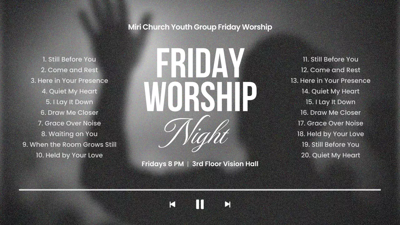 black simple worship playlist guide