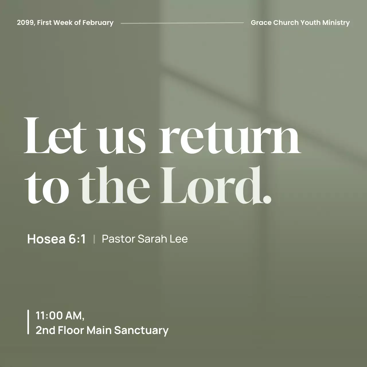 green minimalist church event