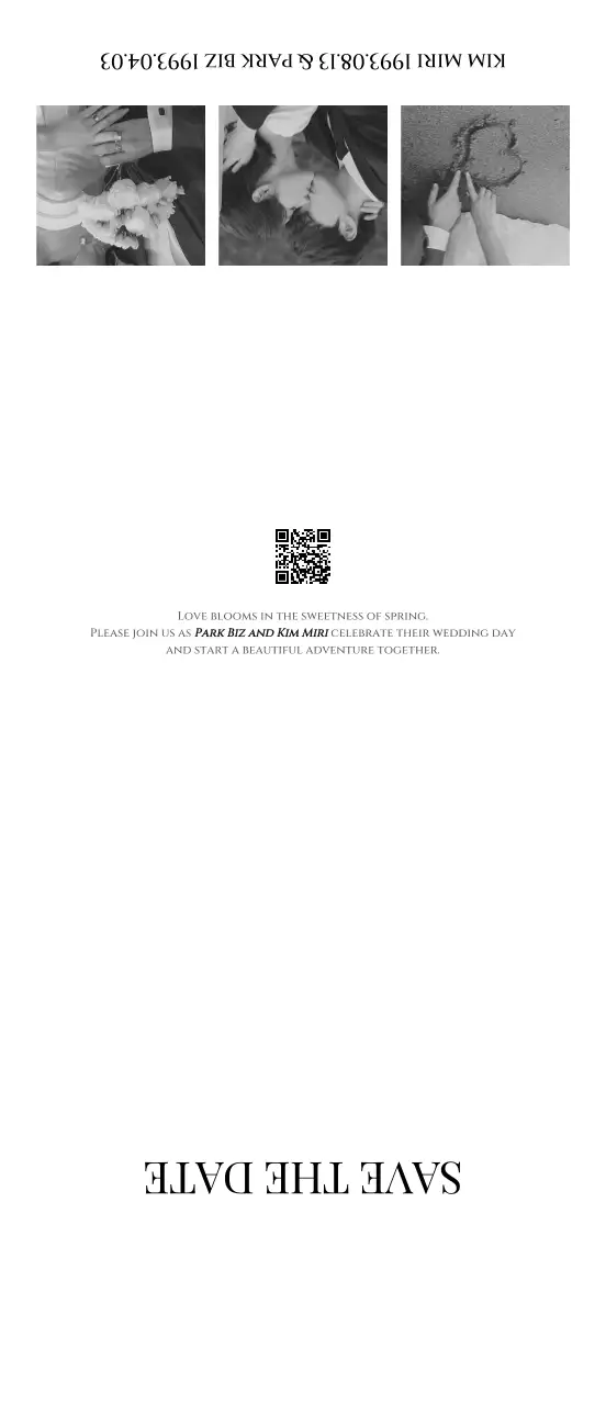 흑백 클래식 결혼 초대장