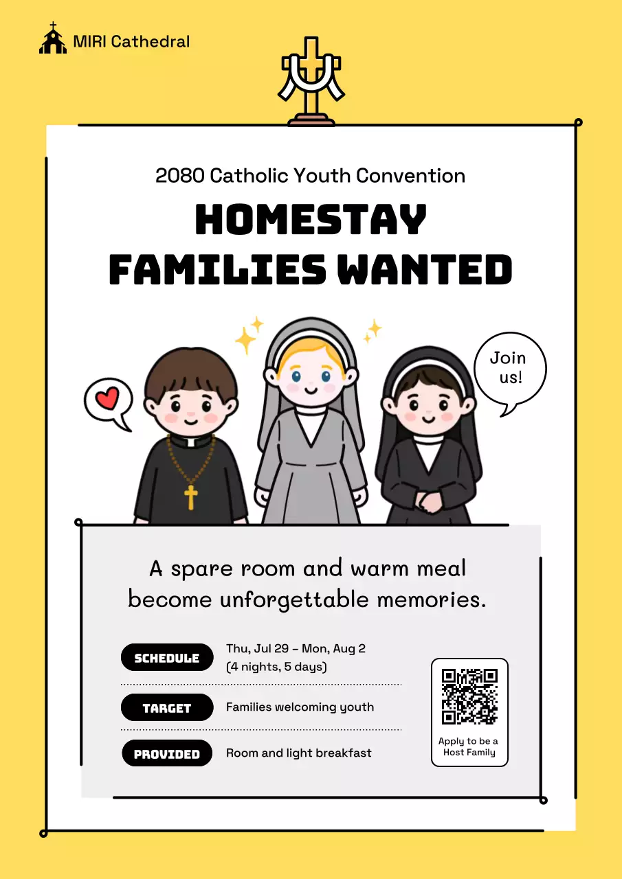 노란색 단순 종교 모집