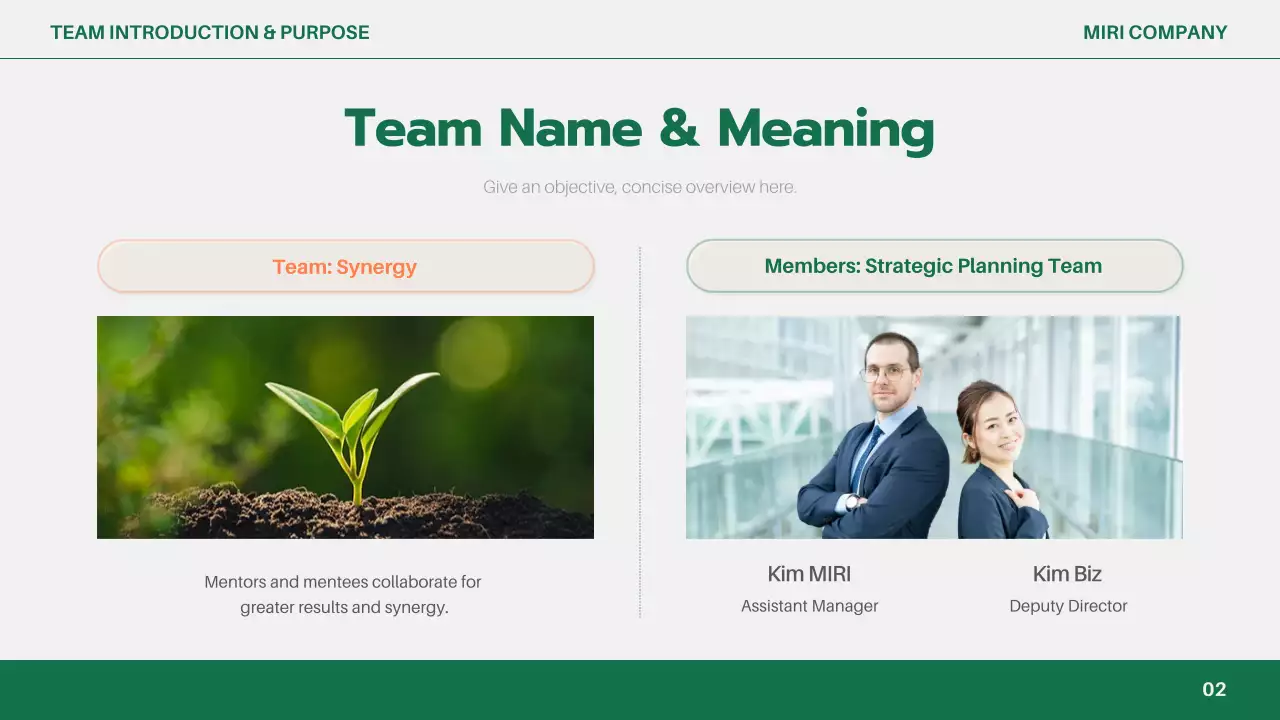 녹색 간편 비즈니스 보고서