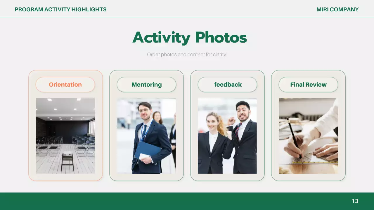 녹색 간편 비즈니스 보고서