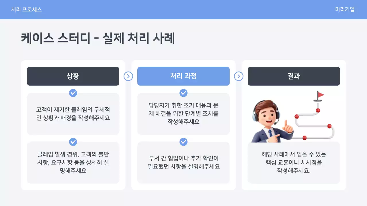 파랑 심플 클레임 대응 매뉴얼 안내