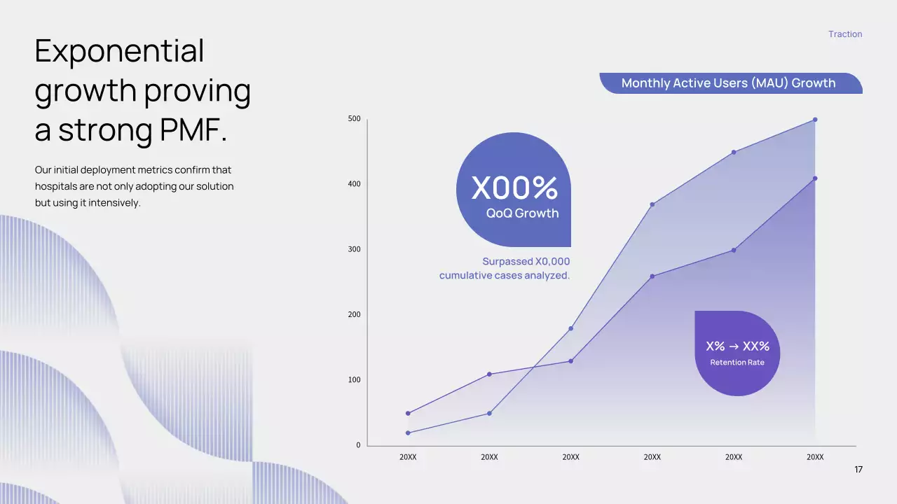파란색 미니멀리스트 AI 방사선과 편지