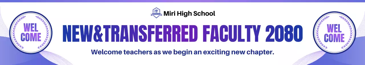 pengumuman pendidikan modern berwarna ungu