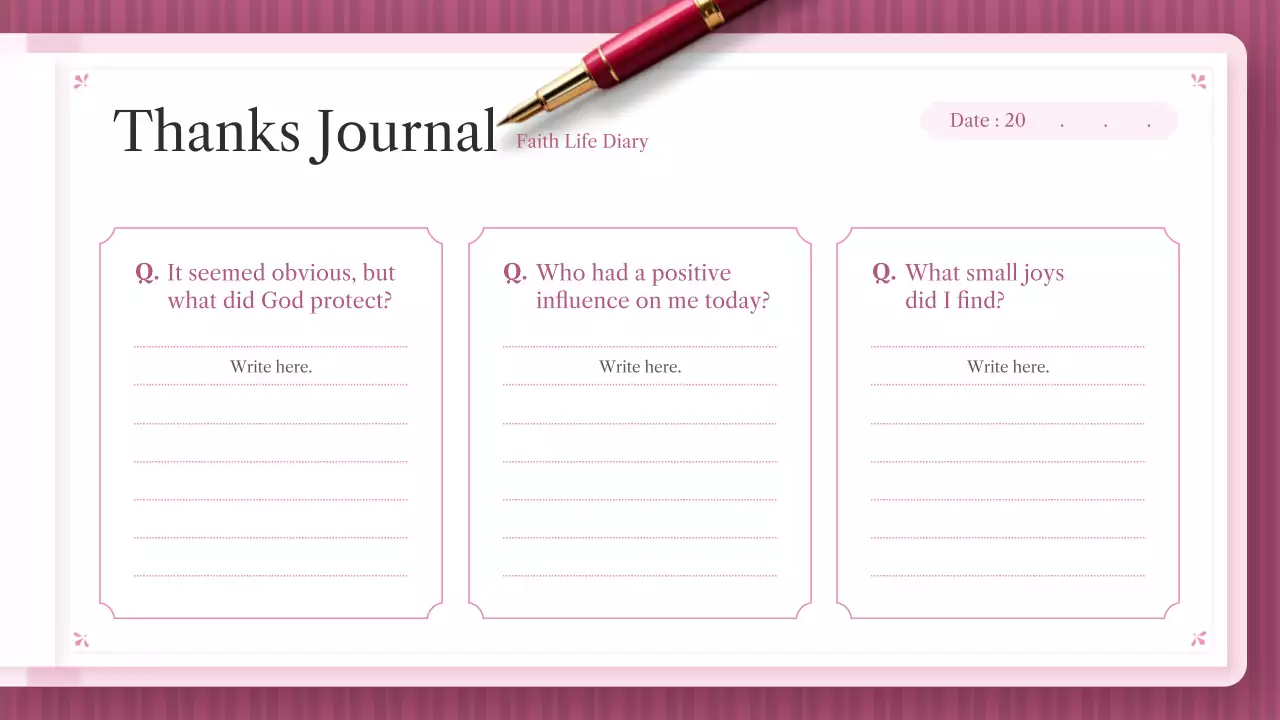 핑크 엘레강트 신앙 일기 가이드